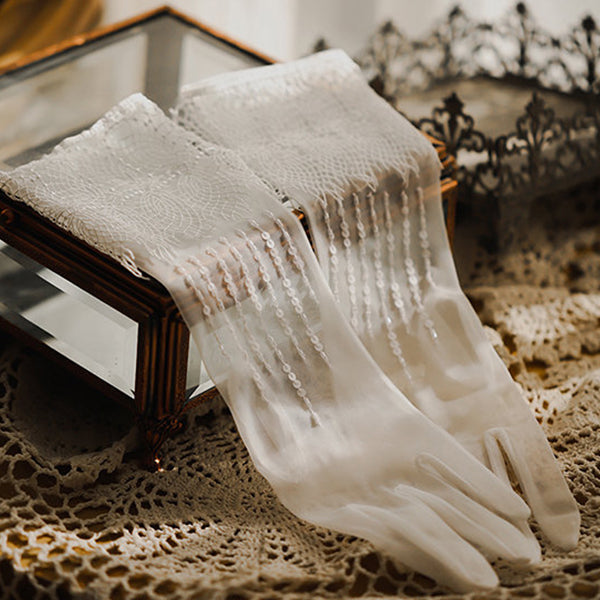 Vintage Silk Bridal Gloves