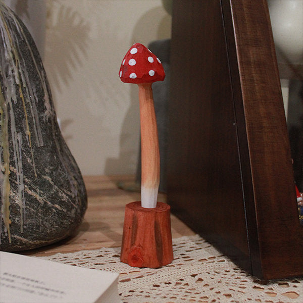 Handcrafted Wooden Mushroom Gel Pen - Unique Desk Accessory - Gift Idea