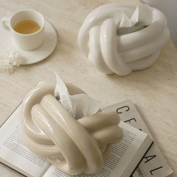 Knotted Ceramic Tissue Box