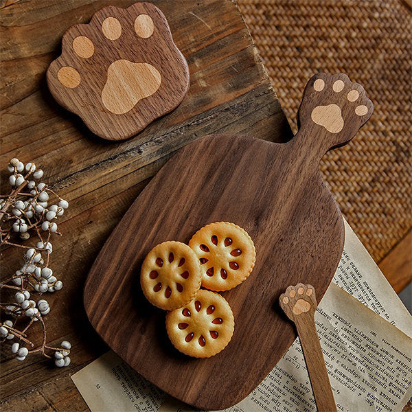 Bear Paw Walnut Wood Serving Tray