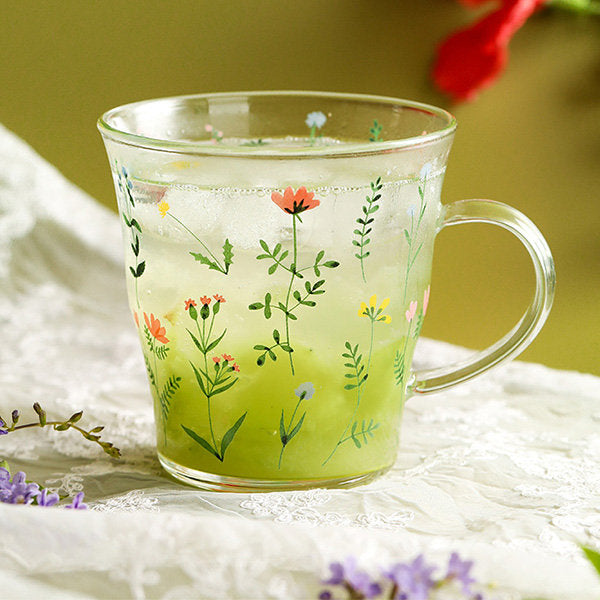 Fresh Floral Glass Mug