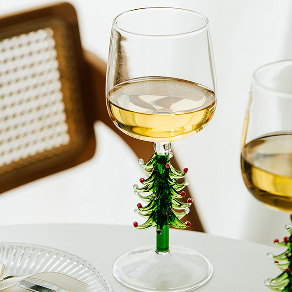 Christmas Tree Wine Glass