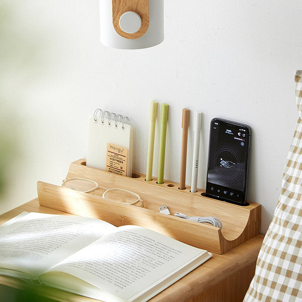 Multi-Functional Bamboo Desktop Organizer