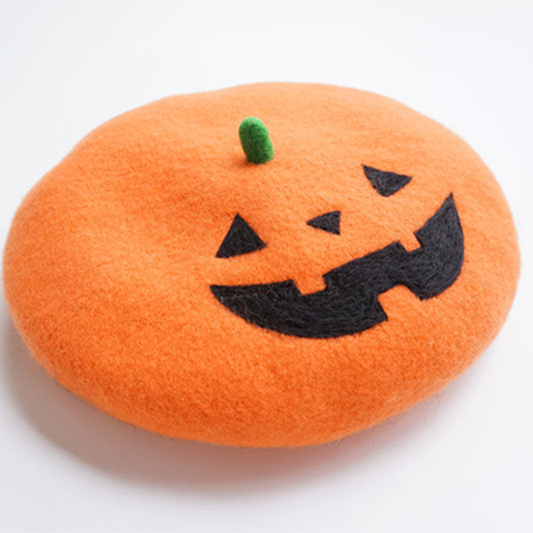 Halloween Pumpkin Wool Beret