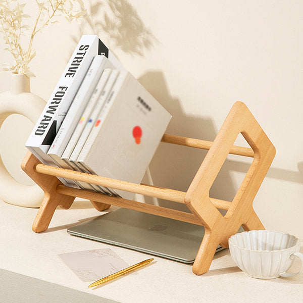 Beechwood Desktop Bookshelf - Office and Recipe Book Holder