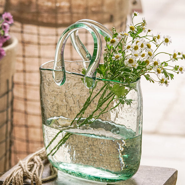 Glass Handbag Shaped Vase