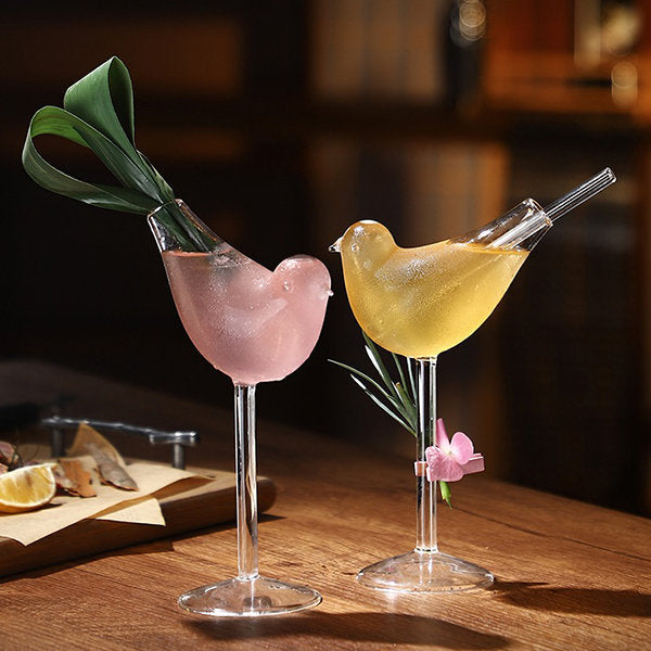 Whimsical Bird Cocktail Glass