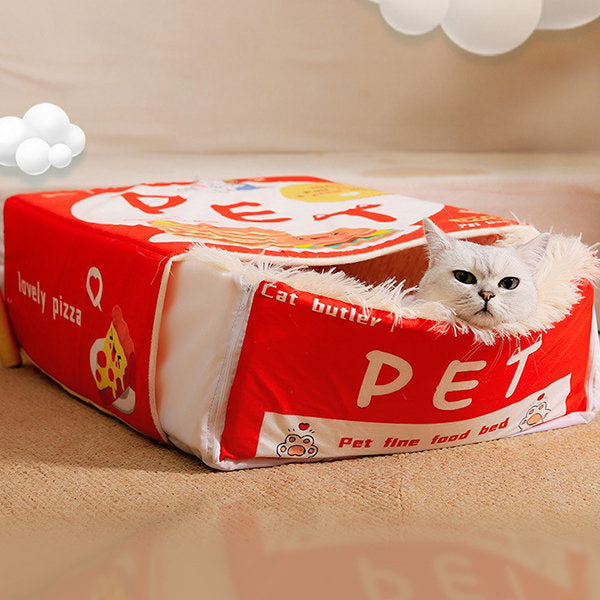 Unique Snack Box Cat Bed - Cozy Comfort - Hamburger - Sushi - Fully Enclosed