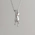 Silver Cat Pendant Necklace - Cat Lovers Jewelry - Playful Gifts - Elegant and Fun