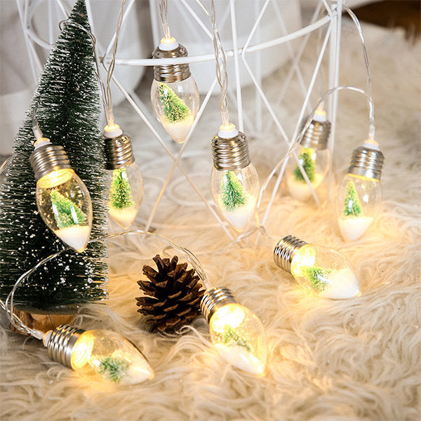 Christmas Tree Bulb String Lights - Warm LED - Holiday Decor - Festive Ambiance