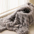 Plush Striped Blanket - Ultra-Soft - Cozy Warm - Ultimate Comfort - Gray - Beige