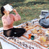 Retro Picnic Mat for Outdoor Camping - Durable Cotton-Polyester Blend - Three Sizes