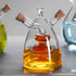 Dual-Chamber Glass Oil Dispenser - Easy Pour Spouts - Airtight Cork Stoppers