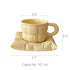 Beige Ceramic Tea Set - Elegant Quilted Design - Coffee Cup and Saucer