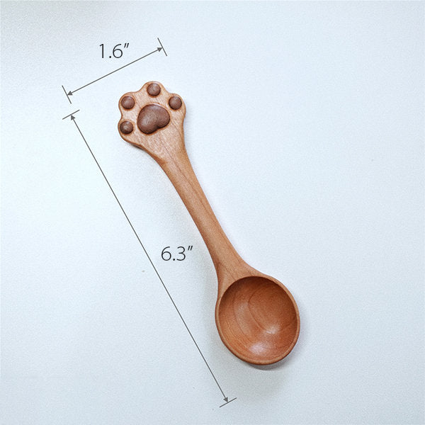 Wooden Cat Paw Spoon - Handcrafted Quality - Cat Lovers - Versatile Use