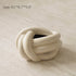 Elegant Knotted Ceramic Tissue Box - Beige - White - Unique Home Decor