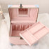 Vintage Makeup Case - PU Leather - Retro Charm - Ample Storage Space - Pink