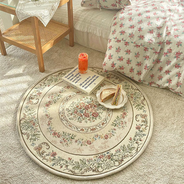 Round Garden Inspired Rug - Vintage Atmosphere