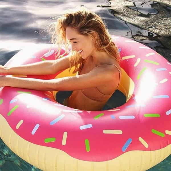 Donut Pool Float - Chocolate - Strawberry - Whimsical Design - Funny Summer