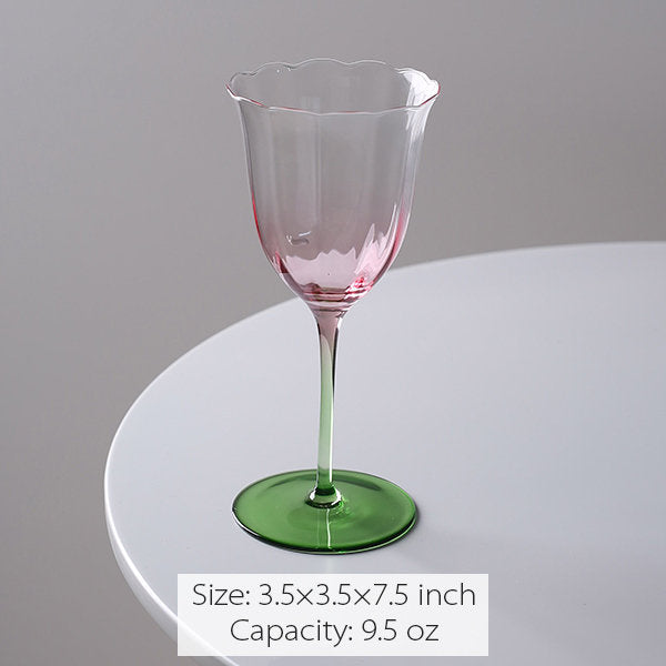 Blossom Pink Gradient Lotus Stemware - Glass - Unique Goblet - Sip in Style