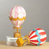 Iron Hot Air Balloon Ornaments - Elegant Decor in Pink and Red - Nostalgic Theme