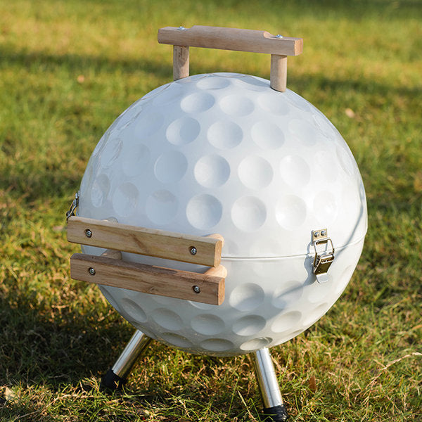 Spherical Barbecue Grill - Essential White Camping Grill - Convenient Carry Handle