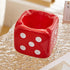 Dice Ceramic Ashtray - Red - Black - Yellow - White