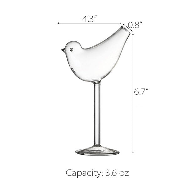 Whimsical Bird Cocktail Glass - Ideal for Entertaining - Elegant and Playful