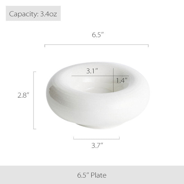 White Round Ceramic Plate - Minimalist Design - Effortless Elegance