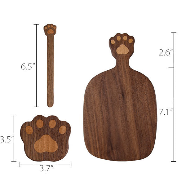 Bear Paw Walnut Wood Serving Tray - Rustic Elegance - Kitchen Essentials