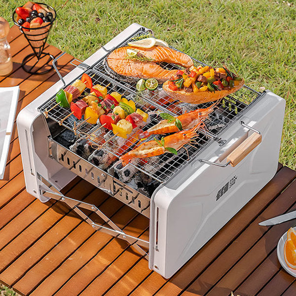 Foldable Outdoor Camping Barbecue Grill - Easy Setup and Storage - Portable