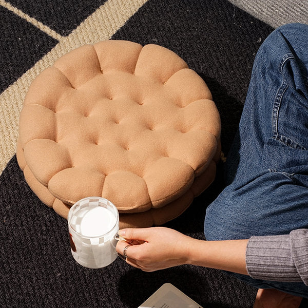 Cozy Cookie Cushion - Decorative Piece - Comfortable Addition - Pink - Brown