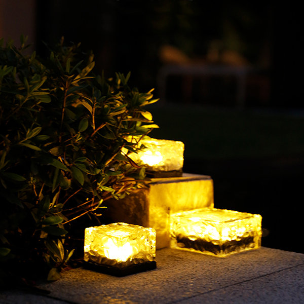 Ice Cube Solar Garden Lights - Outdoor - Solar Powered - Set of 2