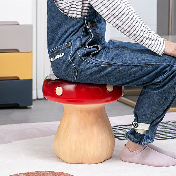 Whimsical Mushroom Ottoman - Resin Furniture - Playful Decor - Sturdy Construction