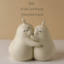 Whimsical Embrace Pear Bookends - Beige - Yellow - Ceramic - Adorable In Design