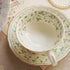 Elegant Floral Tea Cup and Saucer Set - Gold Trim Accents - Comfortable Handle