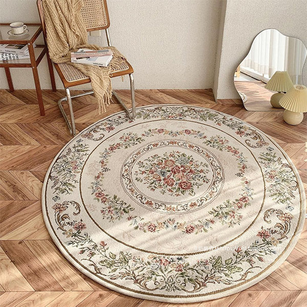 Round Garden Inspired Rug - Vintage Atmosphere