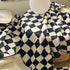 Checkered Fleece Blanket - Ultra-Soft Plush - Warm and Cozy - Black and White