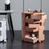 Rolling Storage Cart - Multi-Layer Design - Orange - Pink - Space-Saving Side Cabinet - Mobile Organizer