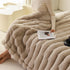 Plush Striped Blanket - Ultra-Soft - Cozy Warm - Ultimate Comfort - Gray - Beige