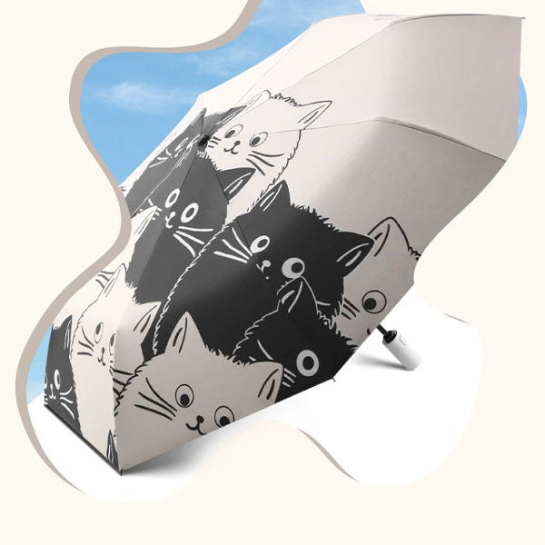 Cat Portable Umbrella - Adorable Cat - UV Protection - Purr-fect