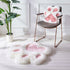 Adorable Cat Paw Rug - Pink and White Color Scheme - Soft and Plush