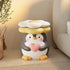 Adorable Penguin Ottoman - Resin - For Kids - Flower Top - Waddle into Comfort