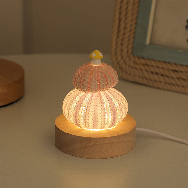 Mushroom Shell Sea Urchin Night Light - Soft Ambient Lighting - Home Decor