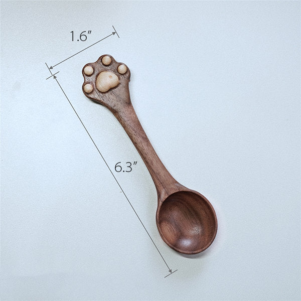 Wooden Cat Paw Spoon - Handcrafted Quality - Cat Lovers - Versatile Use