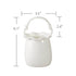 Charming Ceramic Basket Vase - Elegant White Ceramic - Timeless and Sophisticated