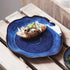 Irregular Ceramic Plate - Elegant Blue Glaze - Unique Shape - Serve In Style