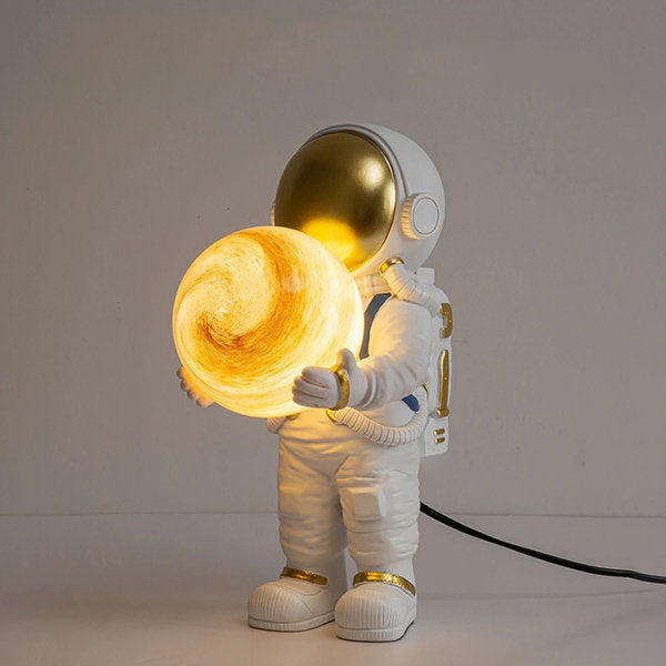 Astronaut Planet Lamp - Ambient Lighting - Whimsical Home Decor - Space Lovers