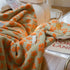 Cozy Floral Blanket - Orange - Green - Vibrant Flower Patterns - Adds Warmth