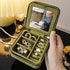 Elegant Portable Jewelry Organizer - With Mirror - Green - Khaki - Storage Case